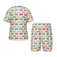 thumbnail image 1 of Fotbe Colorful Bus Pijama Estampada de 2 Piezas para Niños – Ropa de Dormir de Manga Corta Cómoda para Niños y Niñas, Camiseta y Shorts de Algodón-Large, 1 of 6