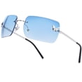 thumbnail image 1 of Gafas de sol knliwkm rectangulares sin montura con lente tintada azul Y2k, 1 of 7