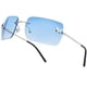 thumbnail image 1 of Gafas de sol knliwkm rectangulares sin montura con lente tintada azul Y2k, 1 of 7