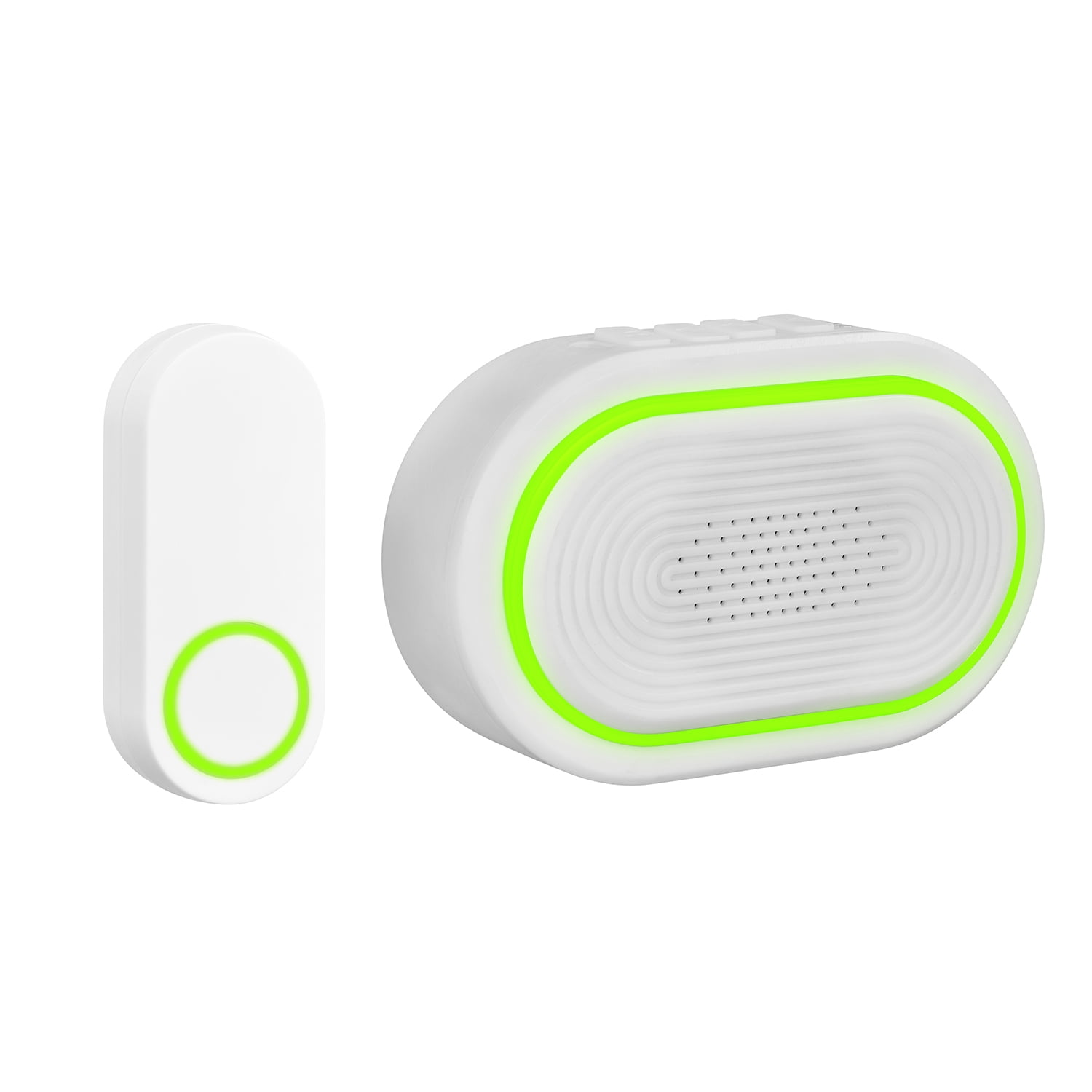Heath Zenith Heath Zenith White Plastic Wireless Battery-Operated USB-Rechargeable Lighted Doorbell Kit (USB Cable Included)