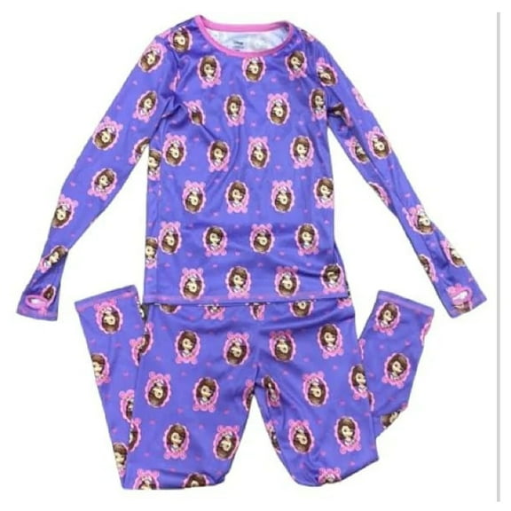 Sophia the First Big Girl's Base Layer Leggings & Long Sleeve Crew - M (7/8)
