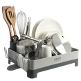 thumbnail image 2 of Gibson Home Nestcraft Full Size Rust Resistant Dish Rack with Drain Board and Flatware Caddy - Grey, 2 of 15