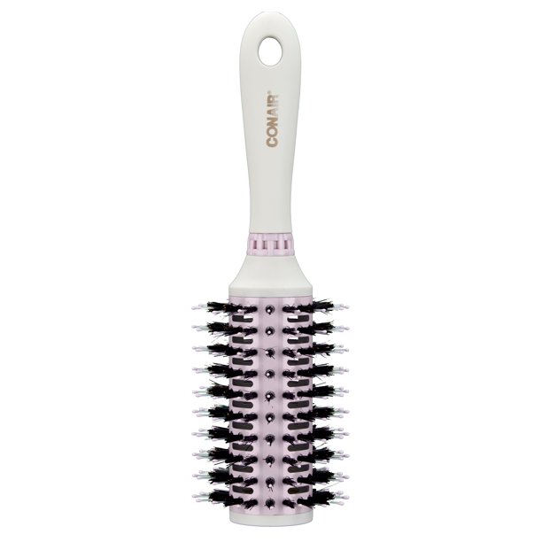 Tayshia by Conair Boar and Nylon Bristled Vented Round Hairbrush, Gray