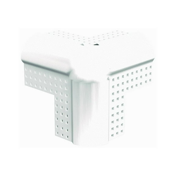 Dietrich Vinyl 3-Way Corner Cap Edge Protector, with Extended Tabs, 8.25", White