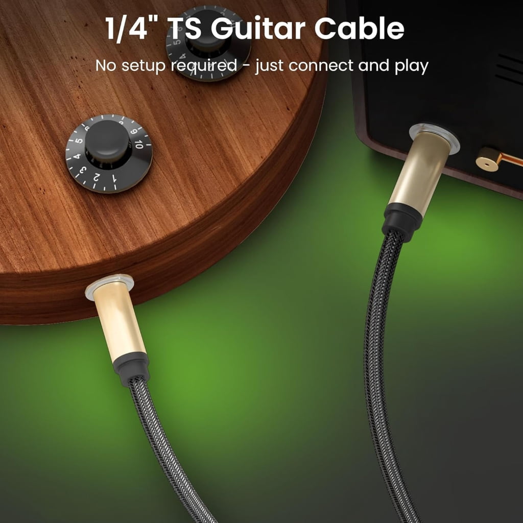 6.35mm Male to Male Braided Shielded Guitar Cable for Electric Guitars Bass Violin Drum Noise Reduction Sound Cables