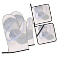 thumbnail image 2 of YFYANG Kits Mitaines et Porte-Pots 4 Pièces, Résistant à la Chaleur Bohemian Simple Round Kitchen Gant Mat pour la Cuisson et la Cuisson, 2 of 8