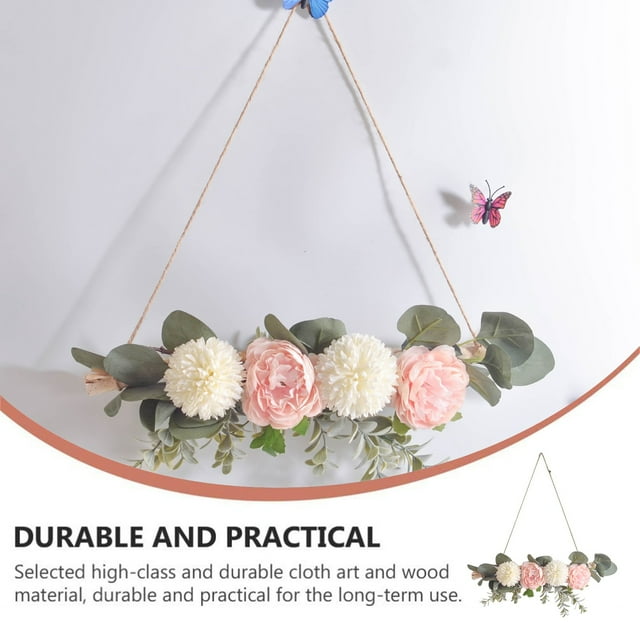 Xihbxyly Corona de Peonías, Decoración Primaveral para El Hogar, Elegante Colgante de Pared, para Bodas y Pascua, Vibrante Guirnalda Floral, Versátil Decoración para Habitaciones, Material Duradero,