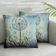 thumbnail image 3 of GOSMITH  Blue Dandelion Pillow Cover for Living Room Decor Rustic Farm Plants Botanical Square Soft Throw Pillow Dragonfly Watercolor Flowers Decorative Cushion Cover,Single Pack,White, 3 of 5