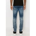 thumbnail image 5 of Saronite Creased Biker Skinny Fit Cotton Denim Jeans Pants, Indigo (Men's), 5 of 5