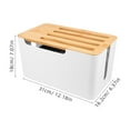 thumbnail image 2 of WHAMVOX Cord Management Box Cord Organizer Box Wires Storage Box Charge Cable Organizer with Bamboo Lid, 2 of 8