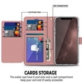 thumbnail image 3 of For Apple iPhone 16 Pro Max (6.9") PU leather Wallet 6 Card Slots folio with Wrist Strap & Kickstand Pouch Flip Shockproof Phone Case Cover by Xpression - Rose Gold, 3 of 8