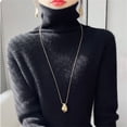 thumbnail image 6 of TRUBKH Women's Sweaters Crewneck Tops Long Sleeve Blouses for Women Dressy Casual Layered Sweaters Business Casual Sweater Lounge Sweater Wool Blend Fall Clothes Black M, 6 of 7