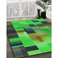 thumbnail image 3 of Ahgly Company Machine Washable Indoor Round Transitional Neon Green Area Rugs, 3' Round, 3 of 7