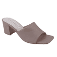 thumbnail image 2 of Info-1 Women Open Toe Slip On Block Chunky Low Heels Mules Pumps Slides Nude USA Size 7.5, 2 of 5