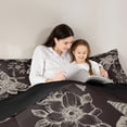 thumbnail image 5 of Feelyou Bohemian Moth Butterfly Bedding Comforter Set, Damask Flower Floral Twin Comforter Sets, Hippie Animal Skeleton Reversible Bedding Set, Super Cozy Room Decor, 2pcs, 5 of 8