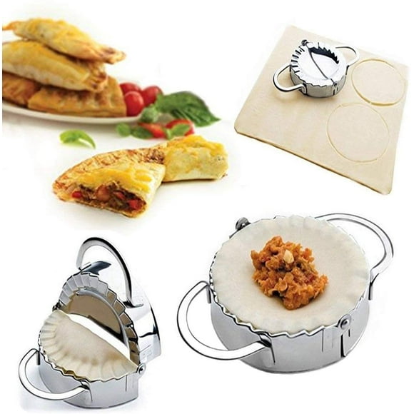 Stainless Steel Dumpling Maker Dough Cutter Ravioli Empanada Press Mold, Pierogi Wrapper Pastry Tools Large
