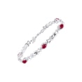thumbnail image 6 of RYLOS Matching Jewelry Love Knot Set: Sterling Silver Tennis Bracelet, Ring & Necklace Gemstone w/ Diamonds Adjustable 7"-8" Wrist & 18" Chain Ruby July Birthstone; Size 8, 6 of 9