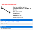 thumbnail image 2 of Rear Left Stabilizer Bar Link - Compatible with 1996 - 2002 Audi A4 Quattro 1997 1998 1999 2000 2001, 2 of 2