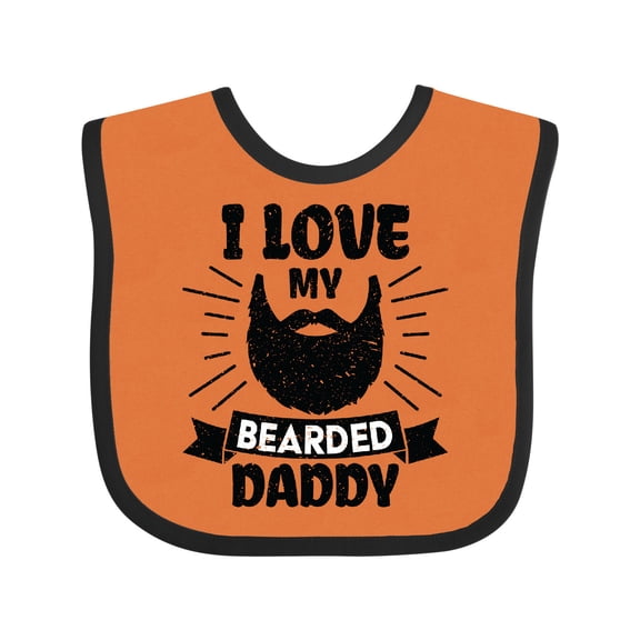 Inktastic I Love My Bearded Daddy for Fathers Day with Grunge Boys Baby Bib