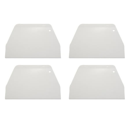 

4pcs 19 cm x 12.5cm Flat White Plastic Cake Decorator Dough Pastry Scraper