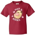 thumbnail image 3 of Inktastic Valentines Day Pugs and Kisses with Pink Hearts Youth T-Shirt, 3 of 5