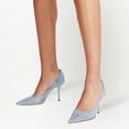 thumbnail image 4 of XYD Women Elegant Rhinestones Pointed Toe Pumps Crystals Mesh Slip On Slim High Heel Evening Bridal Shoes Size 10.5 Blue, 4 of 4