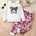 thumbnail image 3 of Hotiary Toddler Baby Girls Clothes Long Sleeve Print Hoodie and Sweatpants Outfits Set Kids Spring Fall Clothing Pink for 3-8 Years, 3 of 8