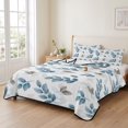 thumbnail image 2 of Queen Quilt Set 90''x96'', Blue Botanical Fall Lightweight Summer Bedspread Coverlet Set with 2 Pillow Shams, Pastoral Maple Leaf Autumn Breathable All Season Quilt Bedding for Bedroom/Guest Room, 2 of 9