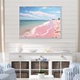 thumbnail image 1 of Designart Beach framed wall Art, Pink Simplicity Beach Landscape I , coastal Beach Large framed wall art decor, Pink Nautical & Coastal White Framed Wall Art, 44x34 inches White Color Frame, 1 of 5
