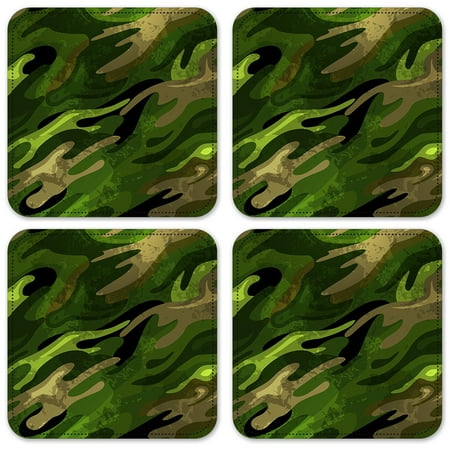 

Vinyl Drink Coasters - Set of 4 - Green Camo