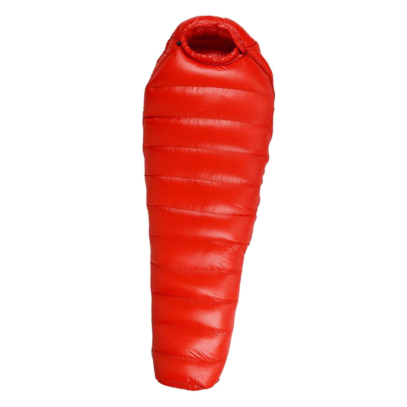 Lightweight Outdoors Mummy Down Sleeping Bag Camping Hiking Backpacking Water The Sleep Bag with Compression Sack , Red 400g, 210x80cm