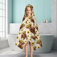 thumbnail image 6 of Beige Highland Cow Sunflower Pattern Hooded Bath Towel，50"x30" for Ages 3 To 12 Kids, Quick Dry Lightweight Soft Microfiber Hood Beach Towel Cover Up for Kids, 6 of 7