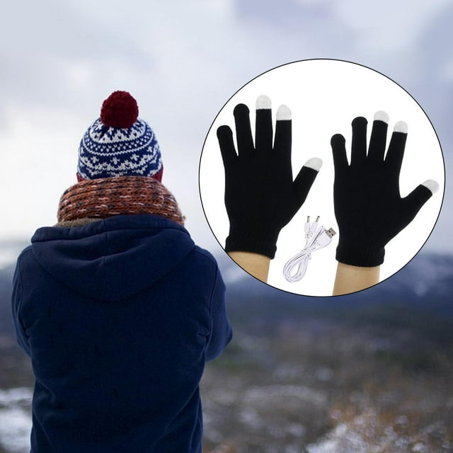 2 Guantes con Calefacción USB para Tejer con Completos para Mujeres Y Hombres Al perfecl Guantes calefactables