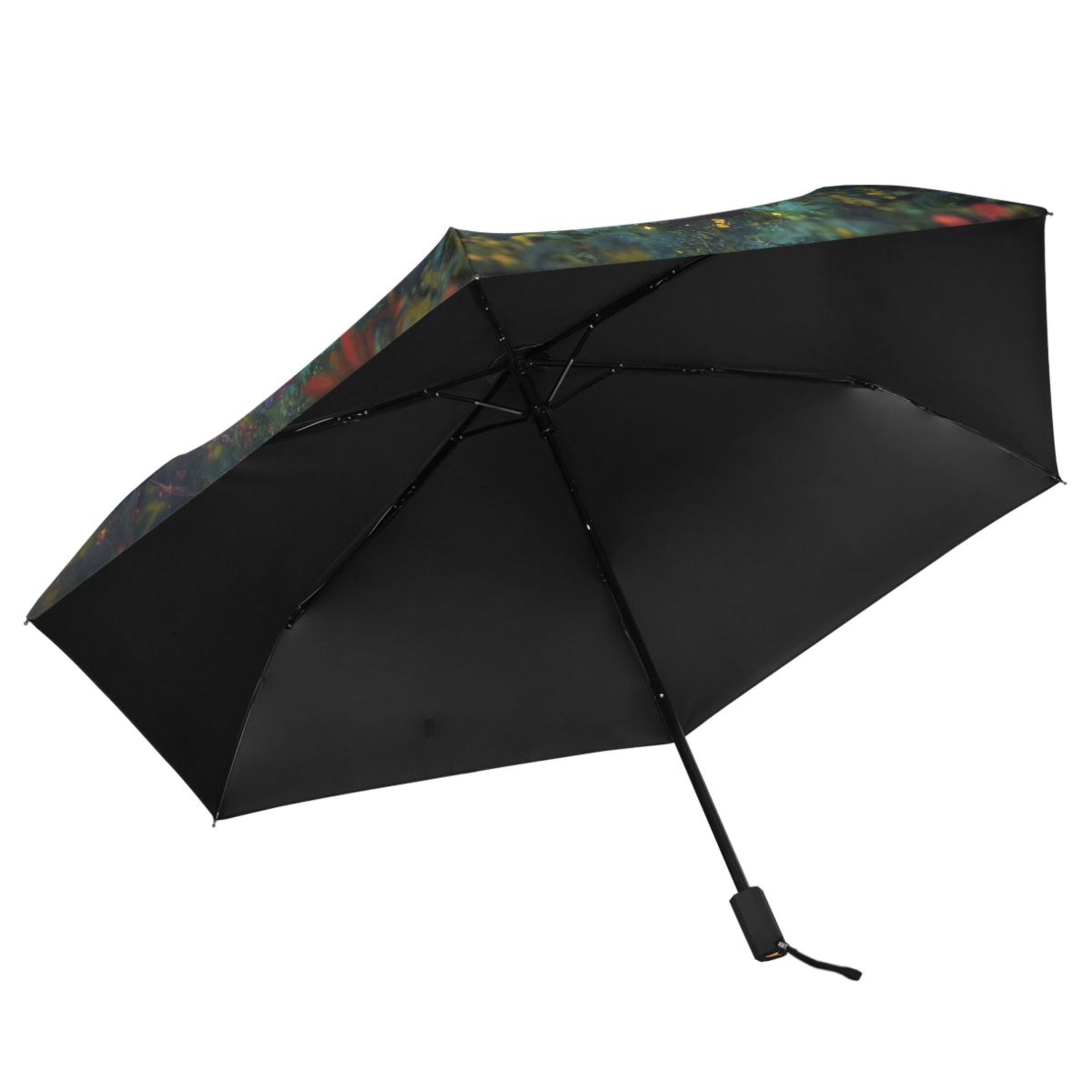Compact Sun Umbrella Windproof Travel Umbrellas for Rain Strong Portable UV Protection Vibrant Elephant in Forest