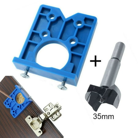 

35Mm Abs Concealed Hinge Hole Jig For Kitchen Cabinet Doors With Drill Bit Tool