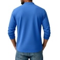 thumbnail image 3 of Garbnen Mens Athletic Henley Shirts Casual Long Sleeve Button Pullover Spring Men's Tops with Pocket Blue L, 3 of 3
