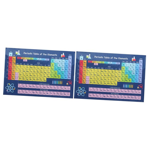 Póster de elementos de tapiz para niños, suministros de escuela secundaria, tabla periódica, suministros de carteles escolares, imágenes colgantes de tela de seda para niños, 2 uds.