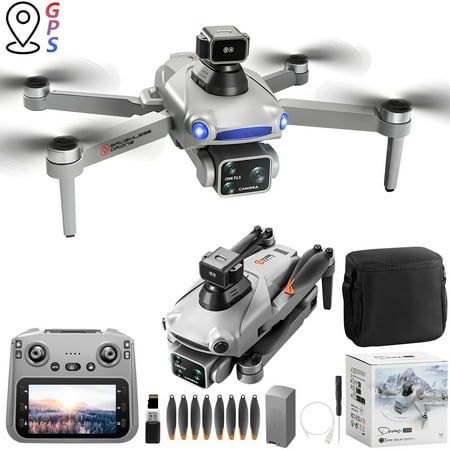 Gnmfd 4K GPS Drone with 6" Screen, 5G Remote, Brushless Motor, Laser Obstacle Avoidance, One Click Return, 25-Min Flight, RC Quadcopter for Aerial Photography and Professional Filming