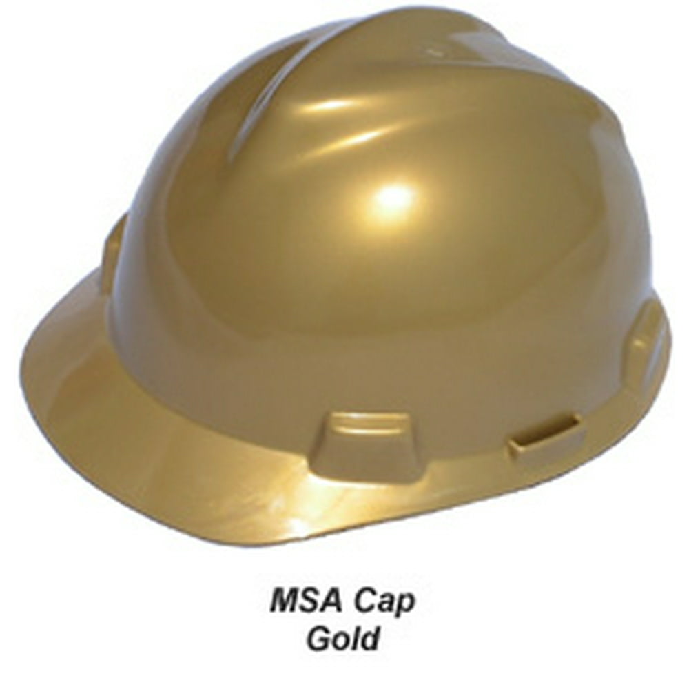 MSA V-Gard cap style hard hats with ratchet suspensions, gold - Walmart