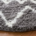 thumbnail image 3 of SAFAVIEH Berber Feride Geometric Shag Area Rug, Light Gray/Cream, 5'1" x 5'1" Round, 3 of 12