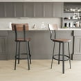 thumbnail image 3 of Emma + Oliver Antique Copper Dining Bar Stool with Wood Back/Seat and Gray Powder-Coated Frame, 3 of 10