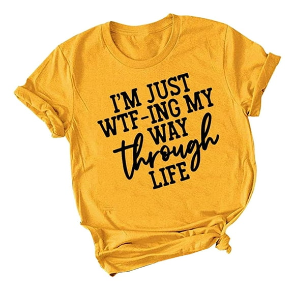 Womens Plus Size $5,Women's Fashion Printed Plus Size O-Neck T-Shirts Short Sleeve Graphic Tee Tops