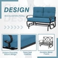 thumbnail image 5 of Outdoor Glider Rocking  2 Person Patio Loveseat Steel Frame Furniture Set for Patio, Garden, Yard, Porch with Resistant Cushions (Peacock Blue), 5 of 8