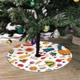 thumbnail image 2 of FMSHPON Thanksgiving Day Doodle Cartoon Xmas Christmas Tree Skirt Stand Mat for Holiday Party Decoration Indoor Outdoor 48 inches, 2 of 3