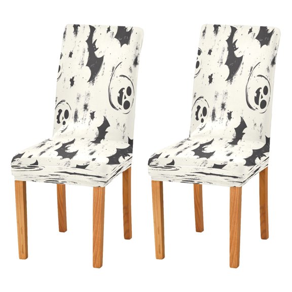BZSMCE Chairs Slipcovers Dining Chair Covers Adorable Ghosts Bats Silhouettes Creative Pattern