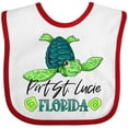 thumbnail image 3 of Inktastic Port St. Lucie, Florida Happy Sea Turtle Boys or Girls Baby Bib, 3 of 4