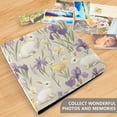 thumbnail image 4 of FORMRS 3 Ring Photo Album 4"x6" Self Adhesive Large Capacity PU Leather Cover, Purple Floral Rabbit, 4 of 8
