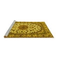 thumbnail image 2 of Ahgly Company Machine Washable Indoor Rectangle Medallion Yellow Traditional Area Rugs, 2' x 4', 2 of 4