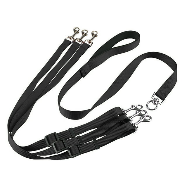 Ensemble de Laisse Triple Tête pour Chien avec Laisse Réglable une à Trois en Nylon