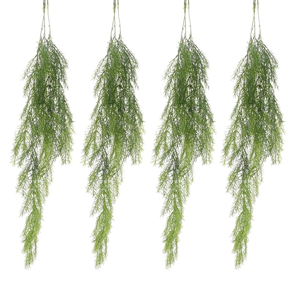4 piezas de agujas de pino realistas de ratán para emulación de plantas, decoración de ratán para el hogar.